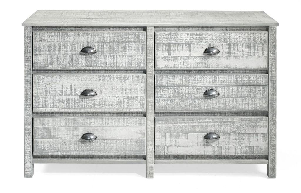 Rustic 6-Drawer Double Dresser