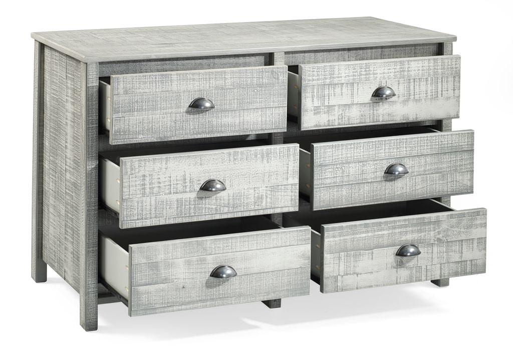 Rustic 6-Drawer Double Dresser
