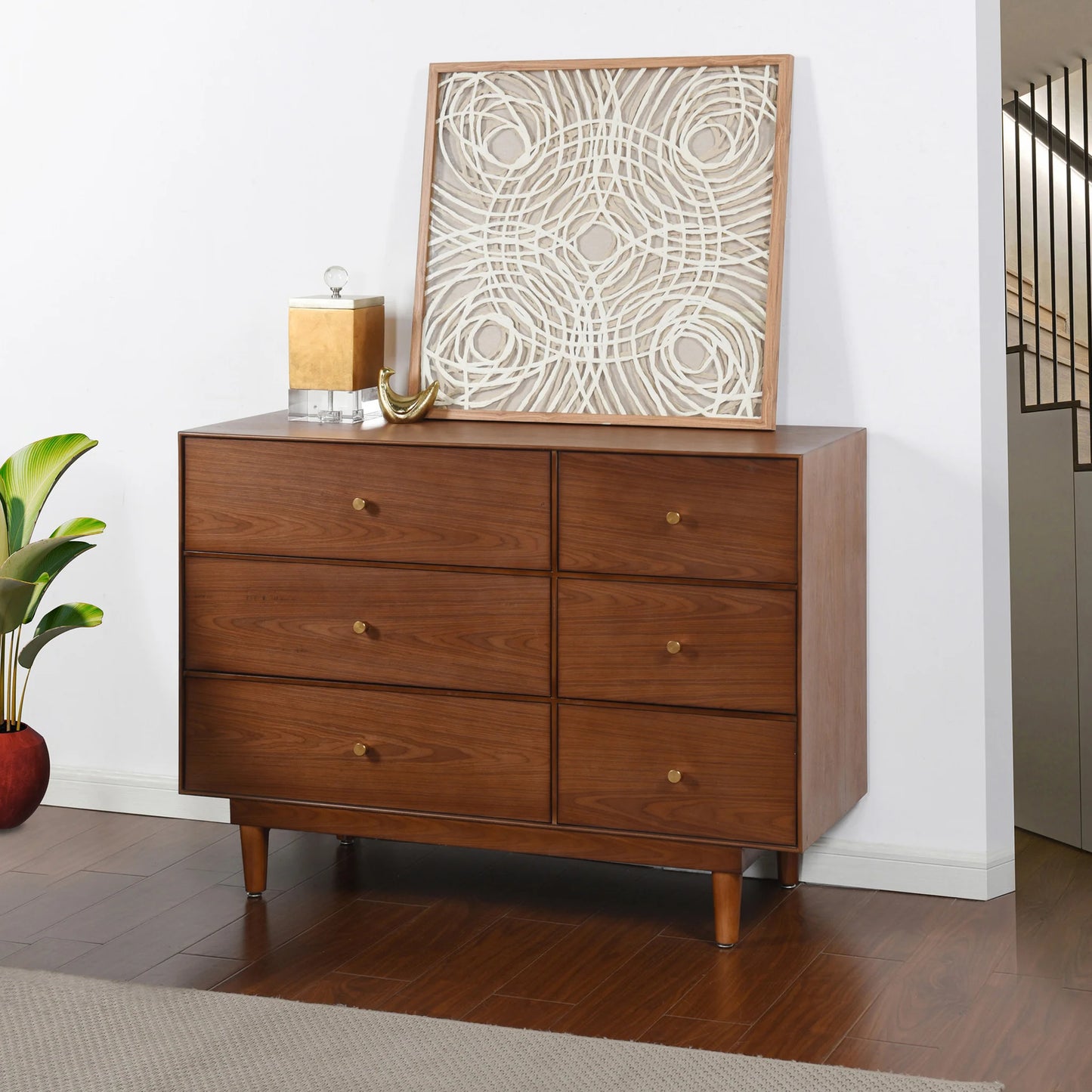 Mid-Century Walnut Veneer Dresser by DANN FOLEY LIFESTYLE