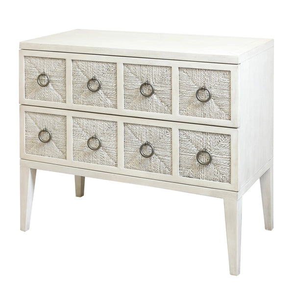WICKER Two Drawer Chest With Rope Appligue