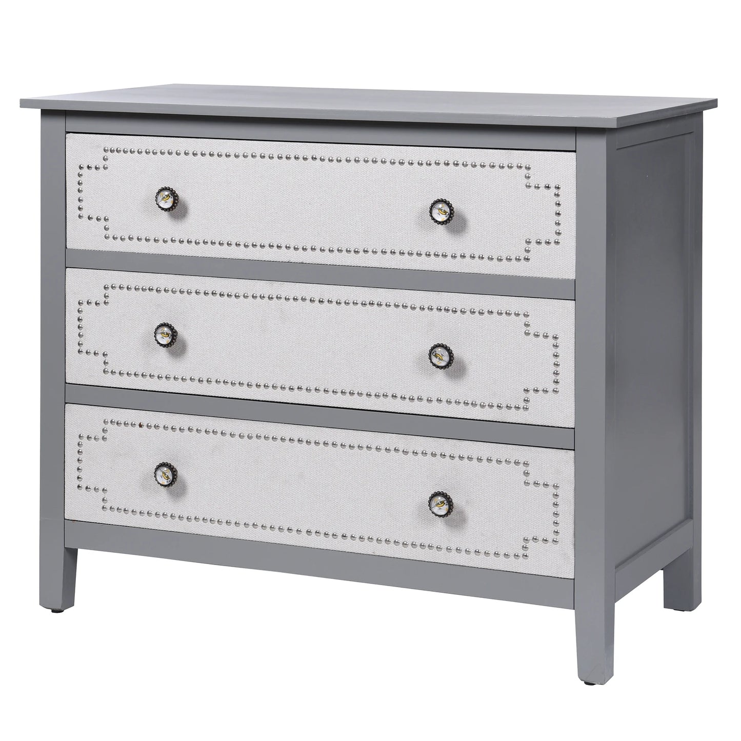 Gray and White Three Drawer Wooden Dresser by DANN FOLEY LIFESTYLE